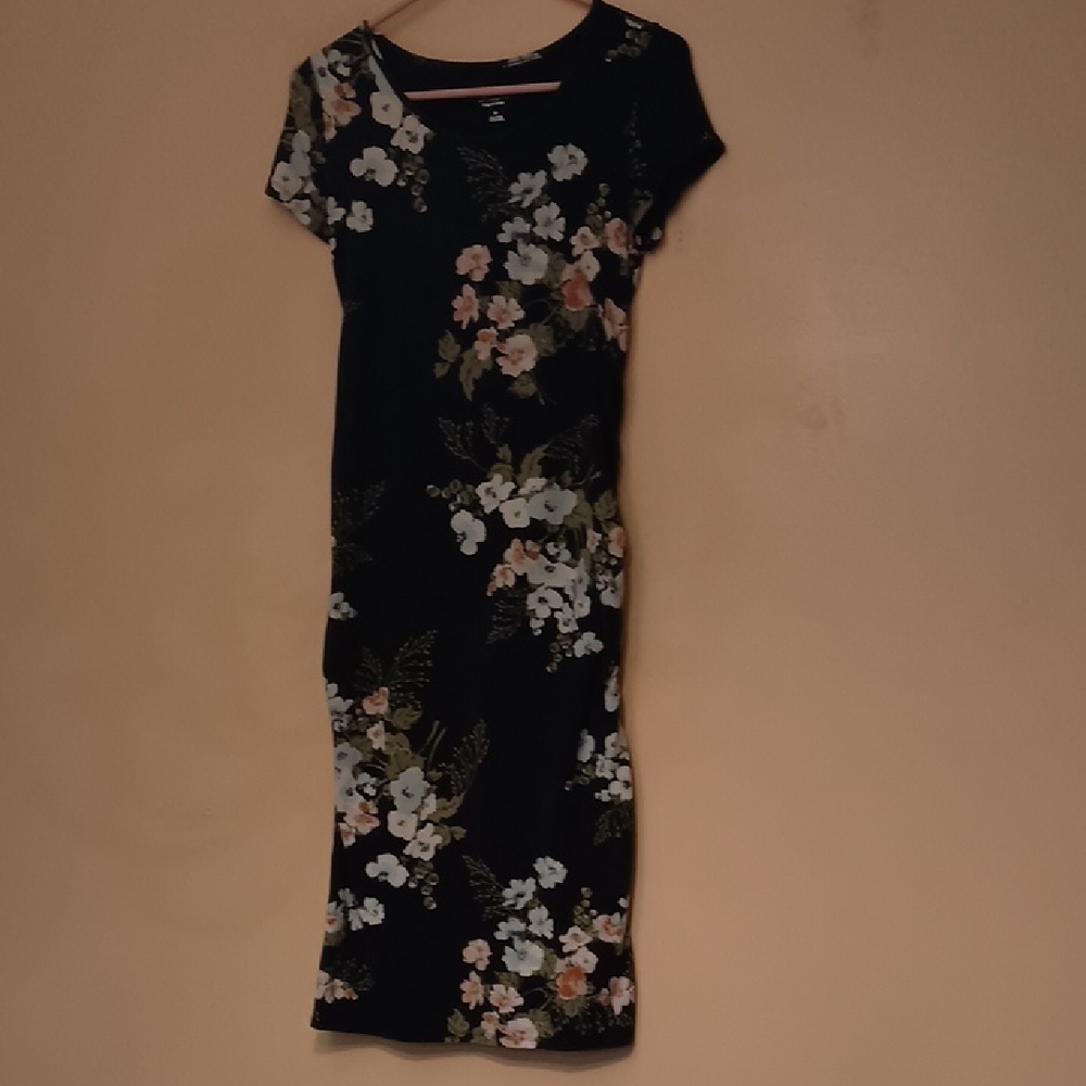 Isabel Maternity Navy Blue Floral Dress, Sz M